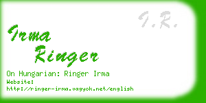 irma ringer business card